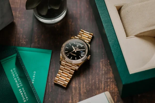 Rolex Day-Date, 40mm, 18k Yellow Gold, Ref# 228238-0059 Watch - Replica - Image 2