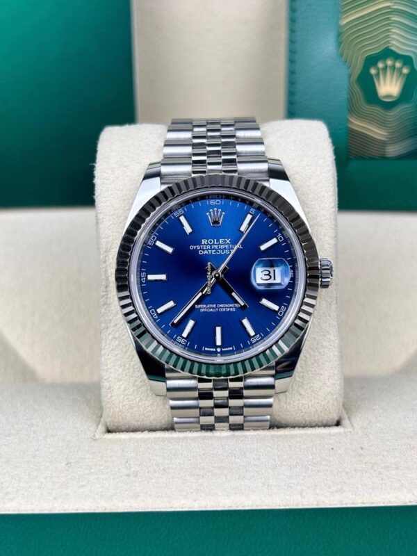 Rolex DateJust Blue Benzel Diamond Zin Size 36mm - Replica - Image 3