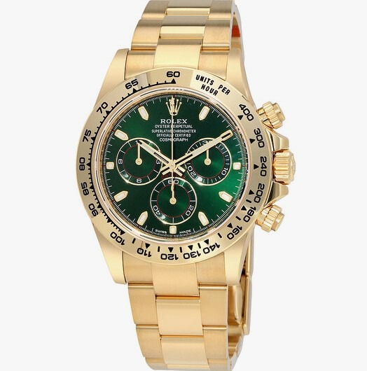 Rolex Cosmograph Daytona Green Dial 18K Yellow Gold Oyster Ref 116508- Replica