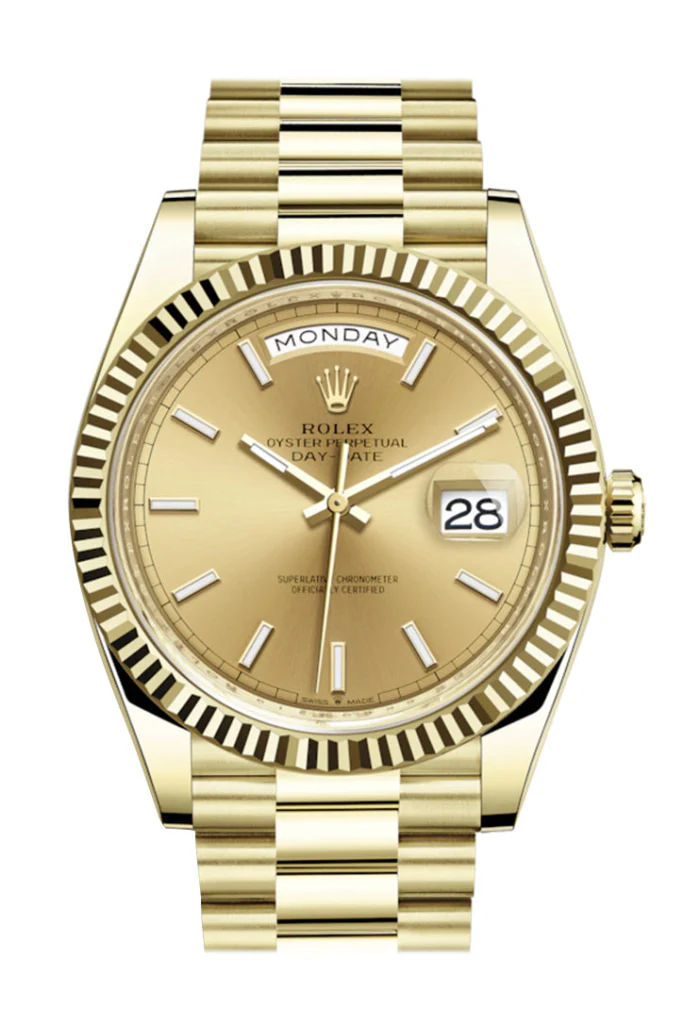 Rolex Day-Date Champagne Dial 18K Yellow Gold President Automatic Men’s Watch - Replica