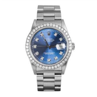 Rolex DateJust Blue Benzel Diamond Zin Size 36mm - Replica