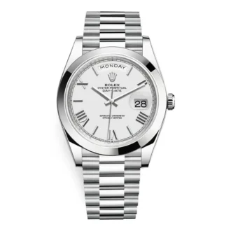 Rolex Day Date 40 Silver Dial Automatic Men’s Platinum President Watch - Replica