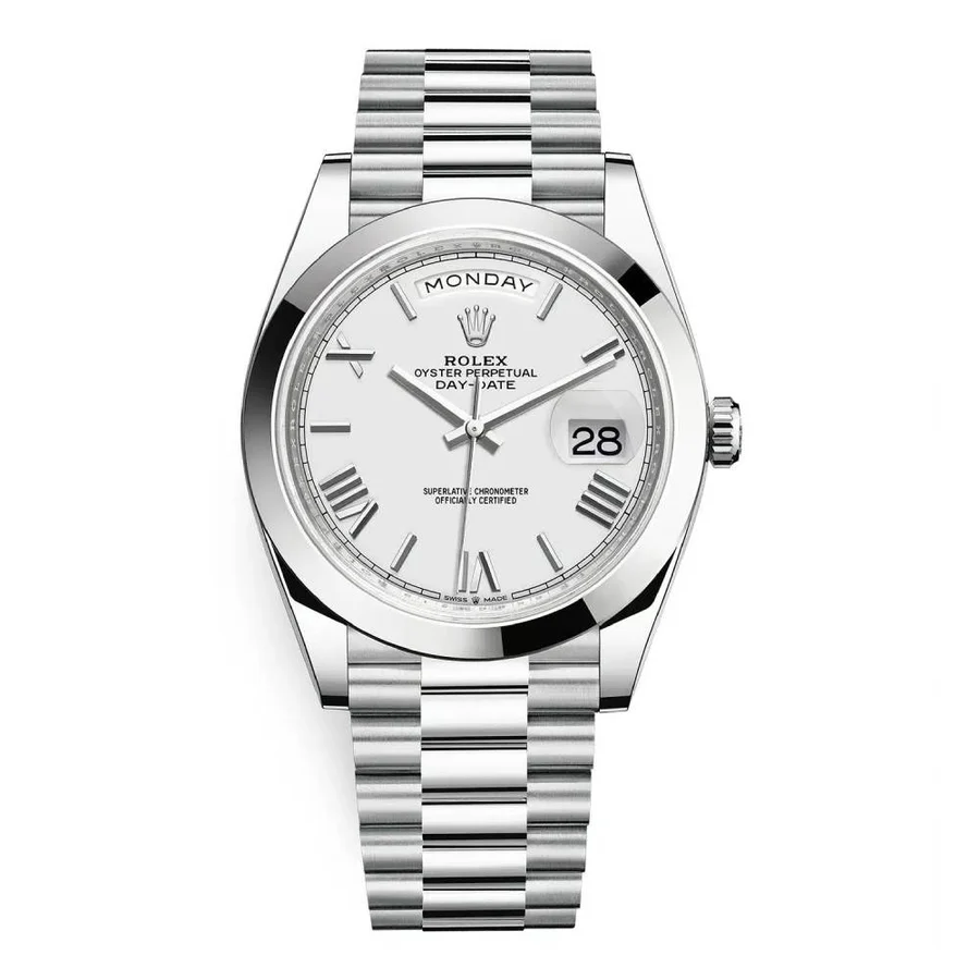Rolex Day Date 40 Silver Dial Automatic Men’s Platinum President Watch - Replica
