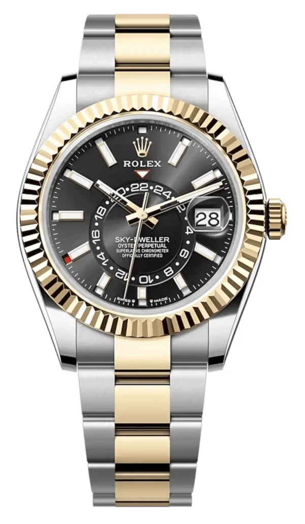Rolex Sky-Dweller, 42mm, Oystersteel and 18k Yellow Gold, Black, Oyster, Ref# 336933-0003 Watch - Replica - Image 3