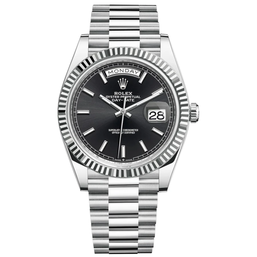 Day-date 40 Platinum Black Dial Men’s Watch M228236-0003 - Replica