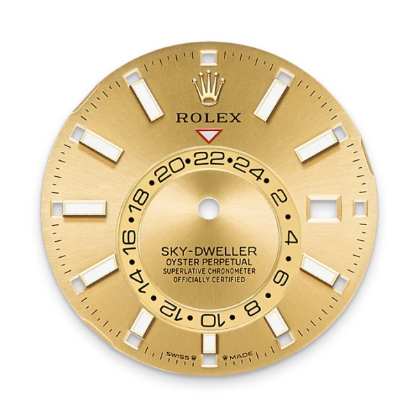 Rolex Sky-Dweller, 42mm, Oystersteel and 18k Yellow Gold, Champagne, Oyster, Ref# 336933-0001 Watch - Replica - Image 3