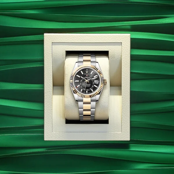 Rolex Sky-Dweller, 42mm, Oystersteel and 18k Yellow Gold, Black, Oyster, Ref# 336933-0003 Watch - Replica - Image 5