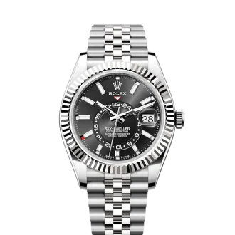 Rolex Sky-Dweller, 42mm, Oystersteel and 18k White Gold, Black, Jubilee, Ref# 336934-000 Watch - Replica