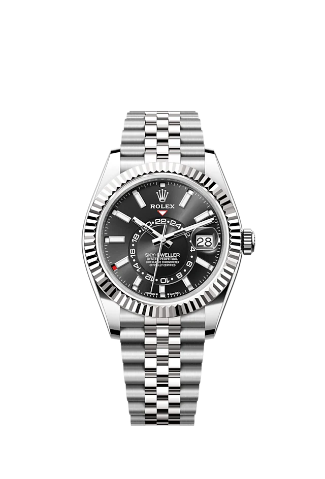 Rolex Sky-Dweller, 42mm, Oystersteel and 18k White Gold, Black, Jubilee, Ref# 336934-000 Watch - Replica