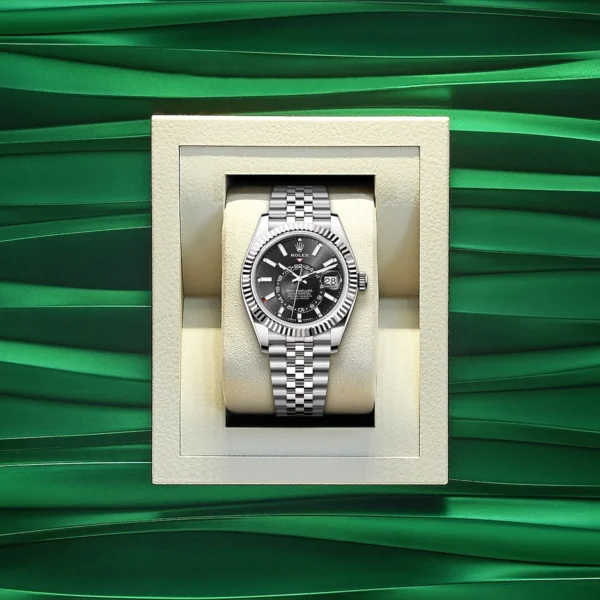 Rolex Sky-Dweller, 42mm, Oystersteel and 18k White Gold, Black, Jubilee, Ref# 336934-000 Watch - Replica - Image 6