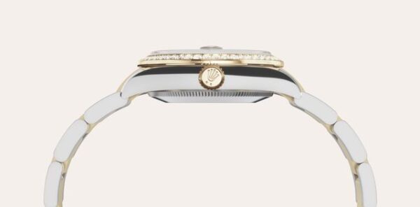 Rolex Datejust 31 Stainless Steel and Yellow Gold Silver Diamond Dial Diamond Bezel Women's Watch M278383RBR-0020-REPLICA - Image 3