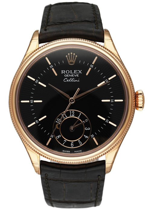 Rolex Cellini Dual-Time 50525 Rose Gold Watch - Replica