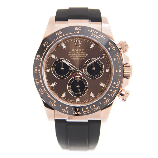 Rolex Cosmograph Daytona Everose Gold Chocolate Dial Oysterflex 116515LN Watch - Replica