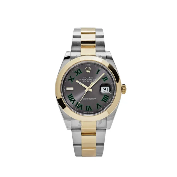 Rolex Datejust 41 126333 Wimbledon Dial Mens Watch Box Papers - Replica