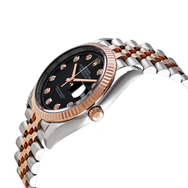 Rolex Datejust 36 Dark Rhodium Diamond Dial Men’s Steel and 18K Everose Gold Oyster Watch 126201DRRDO - Replica - Image 3