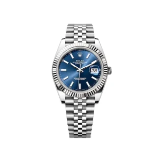 Datejust 41 Steel & White Gold Blue Index Dial Jubilee Bracelet Men's Watch M126334-0002 - Replica