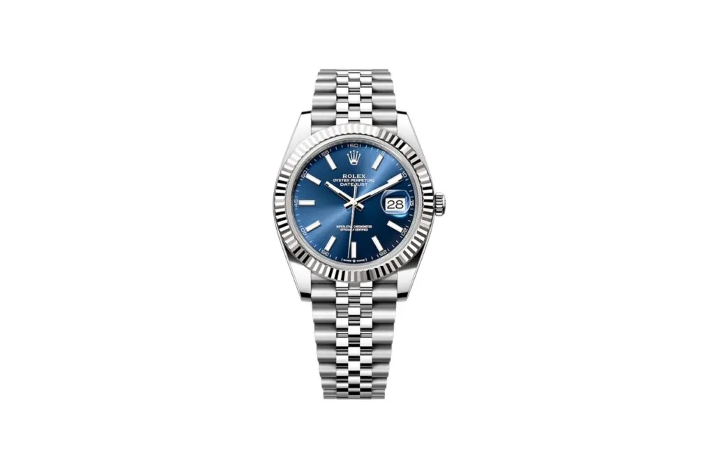 Datejust 41 Steel & White Gold Blue Index Dial Jubilee Bracelet Men's Watch M126334-0002 - Replica
