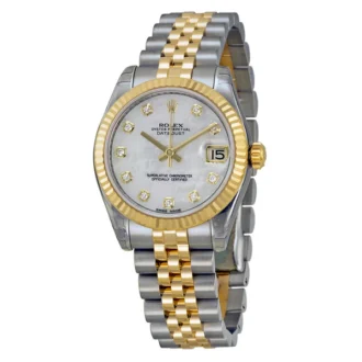 Rolex Datejust 31 Mother of Pearl Diamond Dial Automatic Ladies Steel and 18kt Yellow Gold Jubilee Watch - Replica