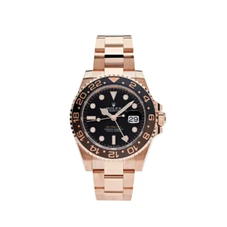 Rolex GMT Master II Black Brown Root Beer Rose Gold Mens Watch - Replica