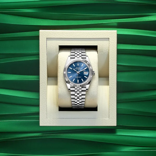 Datejust 41 Steel & White Gold Blue Index Dial Jubilee Bracelet Men's Watch M126334-0002 - Replica - Image 2