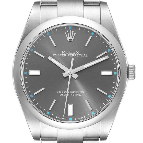 Oyster Perpetual 39 mm Stainless Steel Automatic Dark Rhodium Dial - Replica - Image 3