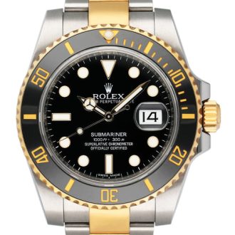 Rolex Submariner Black Dial Stainless Steel and 18K Yellow Gold Bracelet Automatic Men’s Watch - Replica