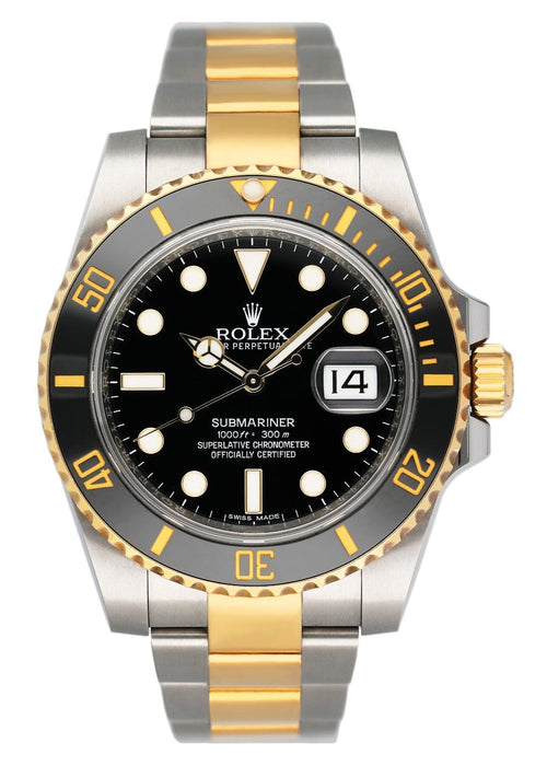 Rolex Submariner Black Dial Stainless Steel and 18K Yellow Gold Bracelet Automatic Men’s Watch - Replica